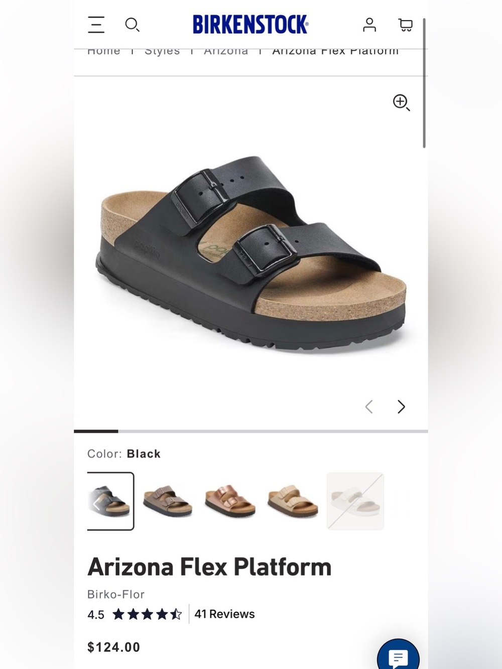 Birkenstock Arizona Flex Platform Sandal - Black